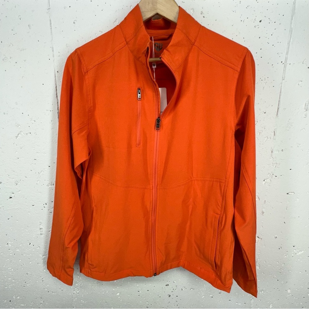 Graham Luxe by 1764 Men’s size Small Red Orange Kash Zip Up Golf Jacket NEW